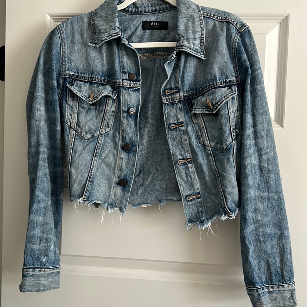 ABLE Denim cropped jacket sz M